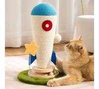 24'‘ H Cat Scratching Post Carrot with Catnip, Cute Cat Scratcher Post with Durable Natural Wooden Turntable Toy, Blue Carrot Shape Design Cat Toy Cat Tree Sisal Scratcher for Indoor Cats