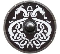 24" Halloween Viking Shield, Serpent, medieval shield, norse shield Wooden Shield Engraved Battleworn Cosplay Decorative Medieval Role Paly Accessories Purpose