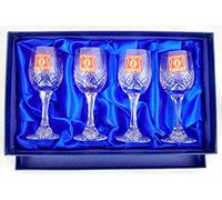 24% Hand Cut Lead Crystal Liqueur Glasses in Silk Lined Presentation Box Set of 4