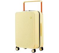 24" Hardside Rolling Luggage with Wide Handle - Travel Suitcase for Men & Women - 20" Carry-On Cabin Bag(Skylark Yellow,24inch)
