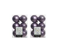 24 Heather Lilac Christmas Tree Baubles 6cm Shatterproof Shiny Matt