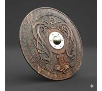 24"Heavy Handmade Replica Medieval Viking Steel Round Wooden Shield Look