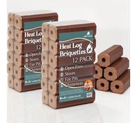 24 High Energy Hot A1 Compressed Firewood Logs (2x12)10kg Hot Burning Briquettes for Open fires, charcoal & kiln dried log, Wood Stoves, BBQ's, Log Burners, Camping Fires, Fire Pits (2x10kg Pack)