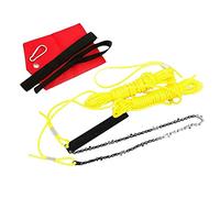 24" High Reach Limb Hand Chain Saw Branch Tree + Trimmer Rope. Durable Steel Chain for Safe, Easy and Emergency Wood Cutting. 25FT Long Control Ropes, Throwing Weight, Storage