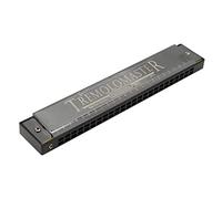 24 Hole C Key Harmonica, Professional Harmonica Stainless Steel Cover Plate ABS Resin Body Mouthorgan for Children Gifts (Blue) (Matte Black) (Gloss black