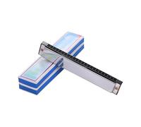 24 hole double row polyphonic harmonica musical instrument silver harmonica(Paper)