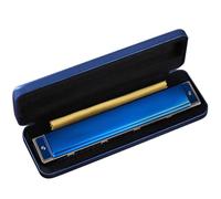 24-Hole Polyphonic Harmonica C Chord Portable Mini Harmonica For Beginners And Adults(Blue)