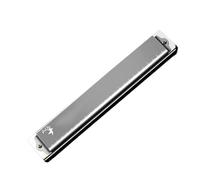 24 Hole Polyphonic Harmonica Suitable For Playing And Practicing In The Key Of B And Other Tones harmonica Professional Instrument(Silver,BKey)