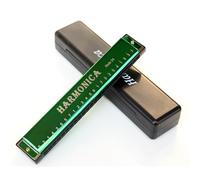 24 Hole Single Tone C Tune Titanium Harmonica(Green)