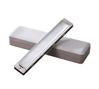 24-Hole Tremolo Harmonica Competition Mouth Organ With Hard For Case For Key Of C For Beginners & Adults