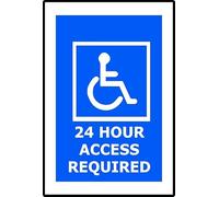 24 Hour Access Required | 30cm x 20cm | Blue - Dibond Aluminium Sign for Loading Zones, Emergency Exits, Restricted Areas, Business Operations