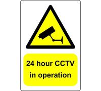 24 hour CCTV in operation Surveillance safety sign - 1mm Plastic sign (400mm x 300mm)
