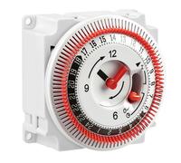 24 Hour Energy Saving Switch, Mechanical Immersion Heater Segment Timer Switch, In-Wall Mechanical Timer for Indoor Lights Home Appliances, Heaters, Lights, Pumps, Fish, Pond, Pump, White, 16 Amps