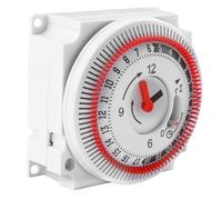 24 Hour Energy Saving Switch -Mechanical Immersion Heater Segment Timer Switch with Waterproof Cover, 16a Indoor In-Wall for Heaters, Appliances, Lights, Pumps, Home