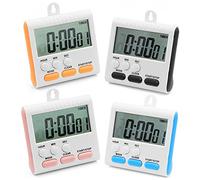 24 Hour Kitchen Timer,4 PCS Digital Magnetic Timer With Alarm,4-Color Oven Timers With Stand for Kitchen Cooking Shower Bathroom Kids Teacher Gym Classroom Children(6-buttons)