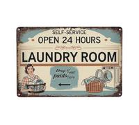24 Hour Laundry Drop Your Pants Here Tin Sign Metal Tin Sign Novelty Mural Hanging For Club Garage Dining 20X30cm