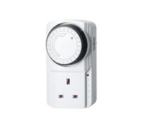 24 Hour Segment Mechanical Timer Switch, Indoor Timer Plug Socket UK for Lamps, Indoor Lights, Coffee Machine, Home Appliances, MAX Load. 13A 3200W, 1 Pack