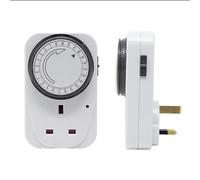 24 Hour Segment Timer Switch - Energy Saver Plug Standard Size - Plug-in Timer Socket Set - 240v 3 Pin Plug With Programmable Time Controller