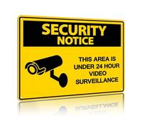 24 Hour Video Surveillance Security Notice Vintage Aluminum Metal Sign, 8x12 Inch Warning Wall Decor for Home Business Office Garage Warehouse Fence