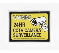 24 Hour Video Surveillance Sign 12" x 15.75" - Heavy Duty Weatherproof CCTV Security Camera Warning Sign, High Visibility Yellow & Black, Indoor Outdoor Use (1 Pack)