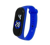 24 Hour Watch Digital Wrist Unisex Silicone 50M Fashion Watch Band Sports Men's Watch (Blue, One Size)