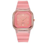 24 Hour Watch Minimalist Fashion with Dial Women's Quartz Silicone Strap Men's and Women's Couple Student Watch (F, One Size)