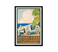 24 Hours of Le Mans Monaco Pop Grand Prix Vintage Car Racing Poster Wall Art Canvas Painting Picture For Living Room Home Decor,France Race Car Art (SKU5,16 x24inch=(40 x60 cm),Black Photo Frame)
