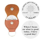24 Hours Sobriety Chips, to Thine Own Self Be True 24hr Sobriety Coin Sunflower One Day AA Chips and Medallions - Recovery Coin Sober Token for AA/NA Recovery Sober Gifts