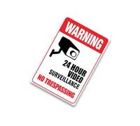 24 Hours Video Signs Metal CCTV Camera Signs for Residential and Commercial Areas Easy Installation Illegal Invasion Sign