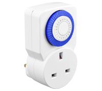 Masterplug TMS24-MP Energy Saving Daily Mechanical Segment Timer Plug, White