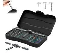 24 in 1 Magnetic Ratchet Screwdriver Set,Magnetic Screwdriver Sets,with S2 Steel Bits & Detachable T-Handle, Portable Tool Kit in Case for Home DIY, Electronics Repair, Furniture-1set