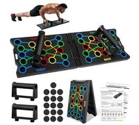 24-In-1 Push Up Board, Multifunctional Press Up Board, Portable Foldable Fitness Push Up Board, Burn Fat Workout Equipment for Muscle for Upper Body Strength Training - Shoulders Chest Back & Triceps