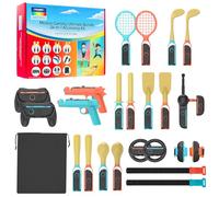 24-in-1 Sports Accessories Compatible with Switch 2 2025, Accessories Bundle with Golf Tennis Racket Controller Grip Club Paddle Baseball Bat Wrist&Leg Straps