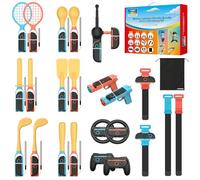 24-in-1 Switch 2 Joycon Sports Accessories Bundle Compatible with NS2 Sports Games, for Authentic Sports Experience, Family Gatherings, Social Icebreaker, with Storage Bag