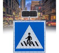 24 In Solar Powered LED Stop Sign Outdoor Street Traffic Blinking Warning Sign Engineering Grade Reflective Sheeting
