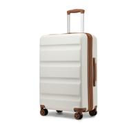 (24 inch) 19/24/28 Inch ABS Hard Shell Suitcase Cream Color Luggage with 4 Spinner Wheels and Dial Combination Lock