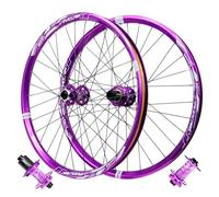 24 Inch Aluminum Alloy Bike Wheelset 26/27.5/29 Inch, Double Wall Rim Disc Brake Hub Sealed Bearings Purple Mountain Cycling Wheels for 7-12 Speed