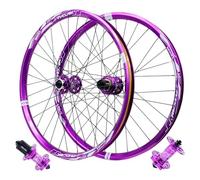 24 Inch Aluminum Alloy Bike Wheelset 26/27.5/29 Inch, Double Wall Rim Disc Brake Hub Sealed Bearings Purple Mountain Cycling Wheels for 7-12 Speed
