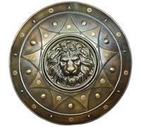24 Inch Ancient Greek Lion Shield in Antique Finish Spartan Warrior Lion Head Shield for Reenactment Roleplay Cosplay Costume