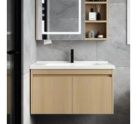 24 Inch Bathroom Vanity with Ceramic Sink, Small Bathroom Storage Cabinet, Bathroom Storage Cabinet with 2 Doors, Soft Closing, Solid Wood Frame,Floating Bathroom Vanities for Restroom/Balcony,32 in