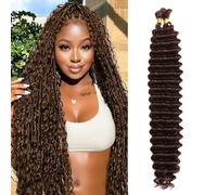 24 Inch Boho Hair for Braiding Curly Deep Wave Bulk(T30,22 Inch(50g/Bundle x2))