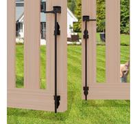 24 Inch Cane Bolt Gate Drop Rod, Heavy Duty Gate Latch, Cane Bolts for Wood Vinyl Metal Fences Gates-(Black Finish,2 Pack)