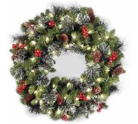 24 inch Christmas Wreath Decorative Christmas With Light Door Winter Pine Cone (Winter Wood)