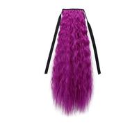 24 Inch Clip in Long Corn Wave Ponytail Extension,Wrap Around Wavy Curly Fluffy Synthetic Hairpiece for Fashion Women Easy Installation and Removal(51P#)