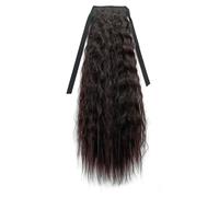 24 Inch Clip in Long Corn Wave Ponytail Extension,Wrap Around Wavy Curly Fluffy Synthetic Hairpiece for Fashion Women Wear and Go(4T99J#)