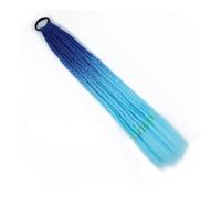 24 inch Colored Hair Extensions, Braided Ponytail Extension,Braids Wigs with Rubber Bands Synthetic Hairpieces(B45)