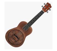 24 Inch Concert Ukulele Matt Red Copper Finish Brass Body Resonator Ukulele With Hard Case Ukelele for Beginner