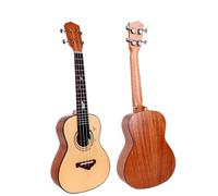 24" Inch Concert Ukulele Spruce Top Mahogany Back String With Flying Bird And Leaf Inlay Ukulele Starter Kit(2)