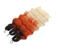 24 Inch Curly Braiding Hair,3Pcs Ocean Wave Crochet Long Synthetic Loose Deep Wavy Twist Hairs for Boho Braids(3T4-ORG-613)