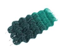 24 Inch Curly Braiding Hair,3Pcs Ocean Wave Crochet Long Synthetic Loose Deep Wavy Twist Hairs for Boho Braids(TBU-GREEN)